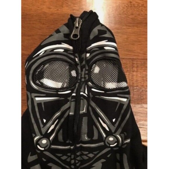 Star Wars Full Face Mask Hoodie Boys Large Darth Vader Cotton Blend Long Sleeve - Picture 2 of 14
